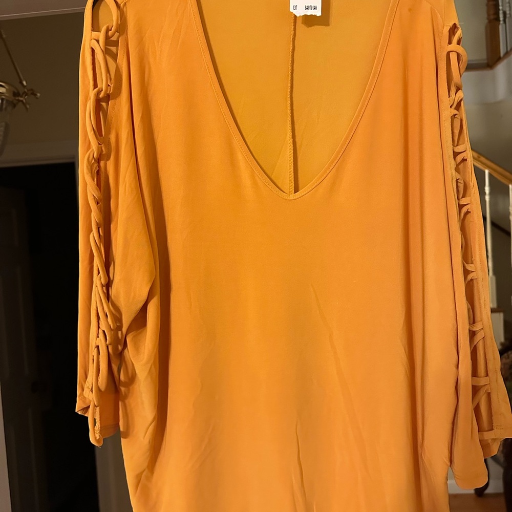 Perseption Golden Top with V-Neck